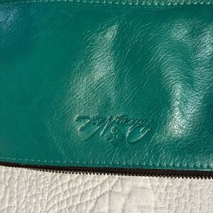 Patricia Nash Teal Leather Clutch